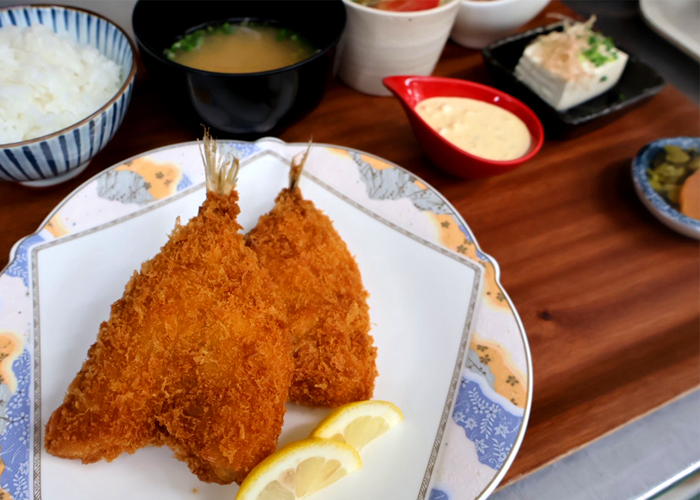 旬のアジフライ定食