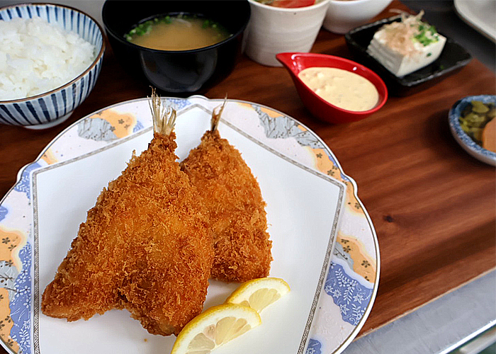 旬のアジフライ定食